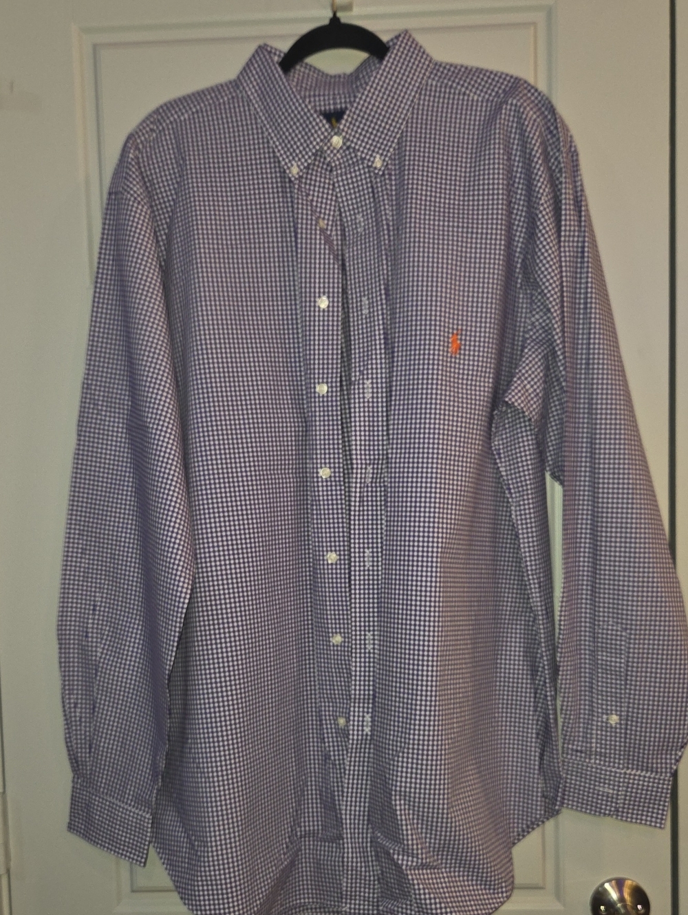 Ralph Lauren Purple Gingham Button-Down Dress Shirt